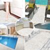 Weichschaummatte Badematte rutschfest Badvorleger Meterware Antirutschmatte Marmor Blau/Beige/Braun/Grau 65cm Breite