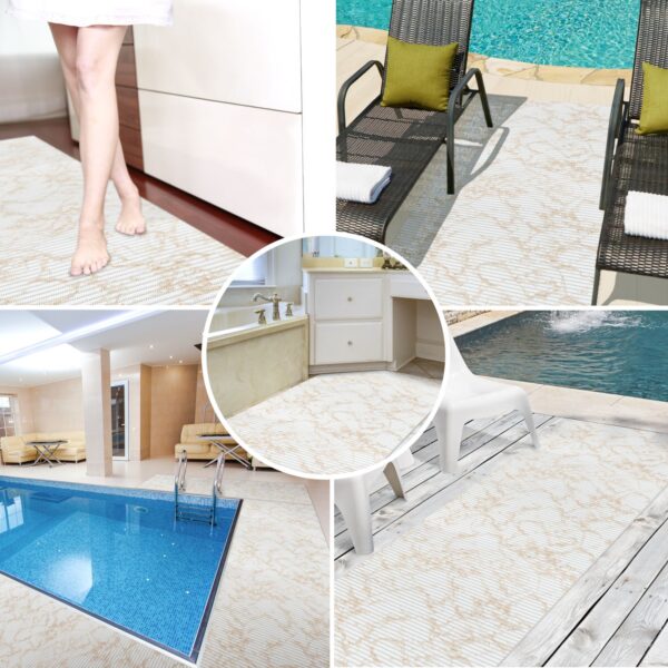 Weichschaummatte Badematte rutschfest Badvorleger Meterware Antirutschmatte Marmor Blau/Beige/Braun/Grau 65cm Breite