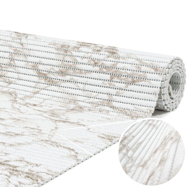 Weichschaummatte Badematte rutschfest Badvorleger Meterware Antirutschmatte Marmor Braun 130cm Breite