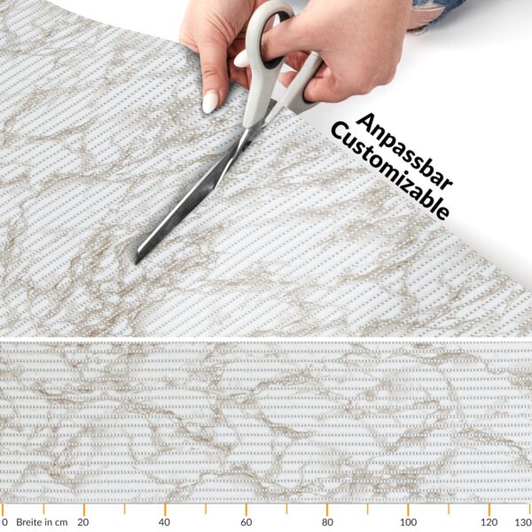 Weichschaummatte Badematte rutschfest Badvorleger Meterware Antirutschmatte Marmor Braun 130cm Breite