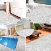 Weichschaummatte Badematte rutschfest Badvorleger Meterware Antirutschmatte Marmor Braun 130cm Breite