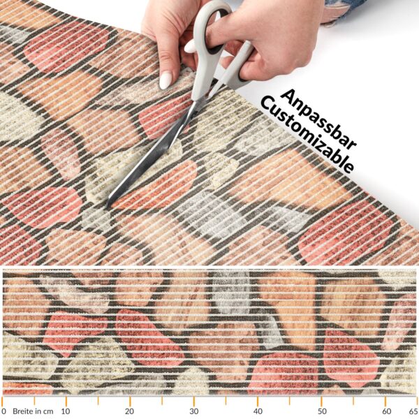 Weichschaummatte Badematte Steine Mosaik mehrfarbig Breite 65cm Meterware