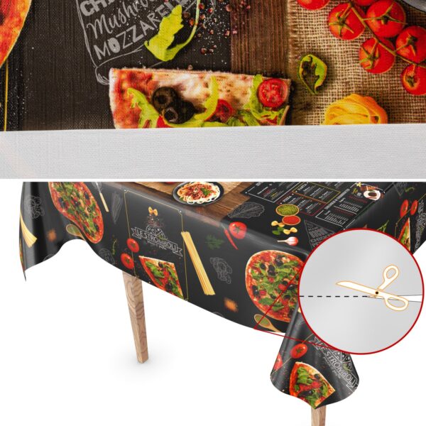 Wachstuch Wachstuchtischdecke Pizza Schwarz abwaschbar