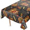 Wachstuch Wachstuchtischdecke Pizza Schwarz abwaschbar