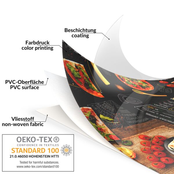 Wachstuch Wachstuchtischdecke Pizza Schwarz abwaschbar