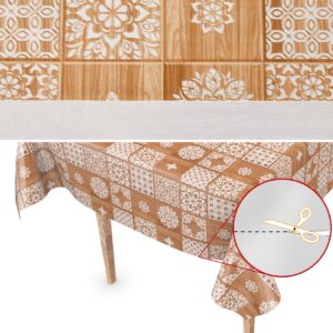Wachstuch Wachstuchtischdecke Karo Braun abwaschbar
