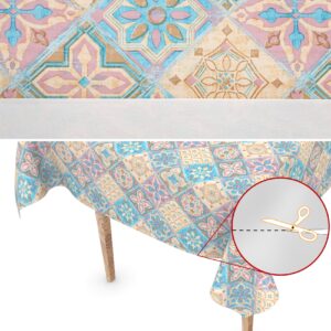 Wachstuch Tischdecke abwaschbar Wachstuchtischdecke Fliesen Buntfarben