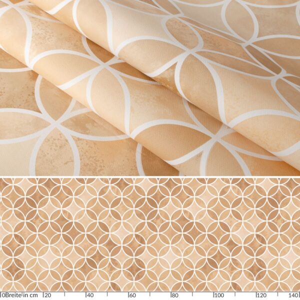 Wachstuch Tischdecke abwaschbar Wachstuchtischdecke Kaleidoskop Beige abwaschbar
