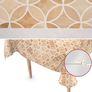 Wachstuch Tischdecke abwaschbar Wachstuchtischdecke Kaleidoskop Beige abwaschbar