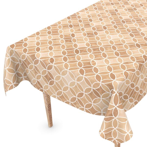 Wachstuch Tischdecke abwaschbar Wachstuchtischdecke Kaleidoskop Beige abwaschbar
