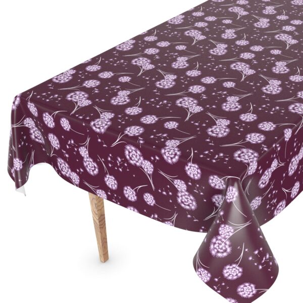 Wachstuch Tischdecke abwaschbar Wachstischdecke Meterware Pusteblume Bordeaux Outdoor Tischdecke Gartentischdecke