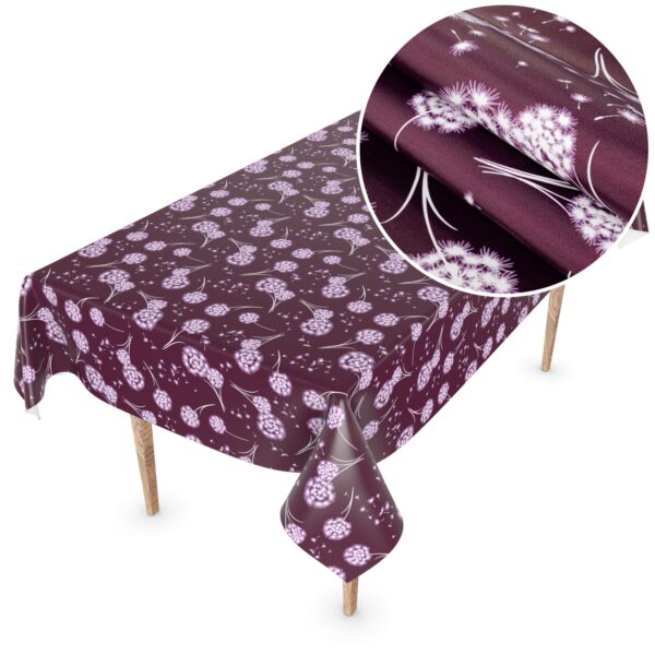 Wachstuch Tischdecke abwaschbar Wachstischdecke Meterware Pusteblume Bordeaux Outdoor Tischdecke Gartentischdecke