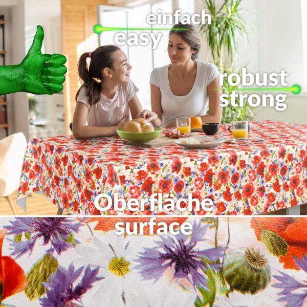 Wachstuch Tischdecke abwaschbar Wachstischdecke Meterware Mohnblumen Outdoor Tischdecke Gartentischdecke