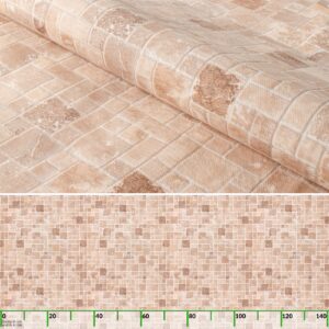 Wachstuch Tischdecke abwaschbar pflegeleicht Wachstuchtischdecke Modern Fliesenoptik Beige