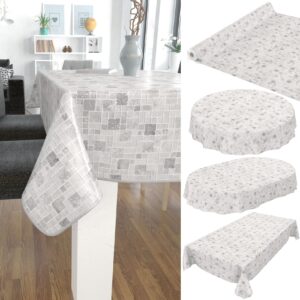 Wachstuch Tischdecke abwaschbar pflegeleicht Wachstuchtischdecke Modern Fliesenoptik Grau