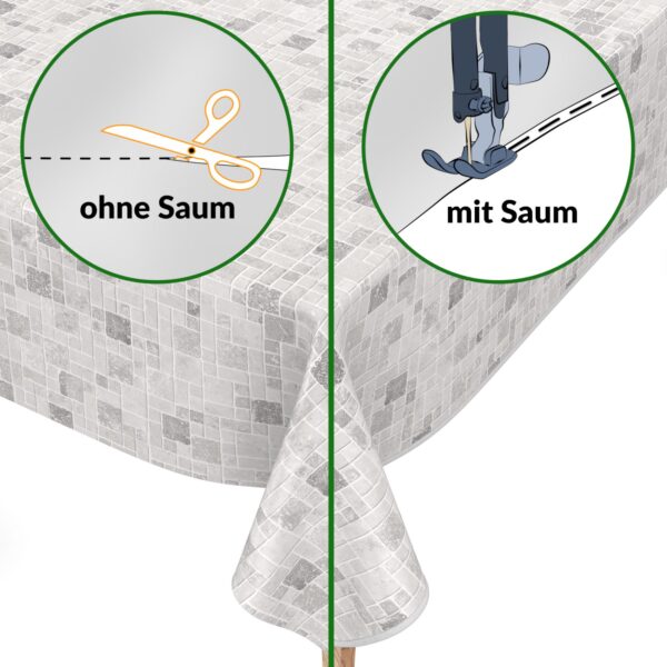 Wachstuch Tischdecke abwaschbar pflegeleicht Wachstuchtischdecke Modern Fliesenoptik Grau