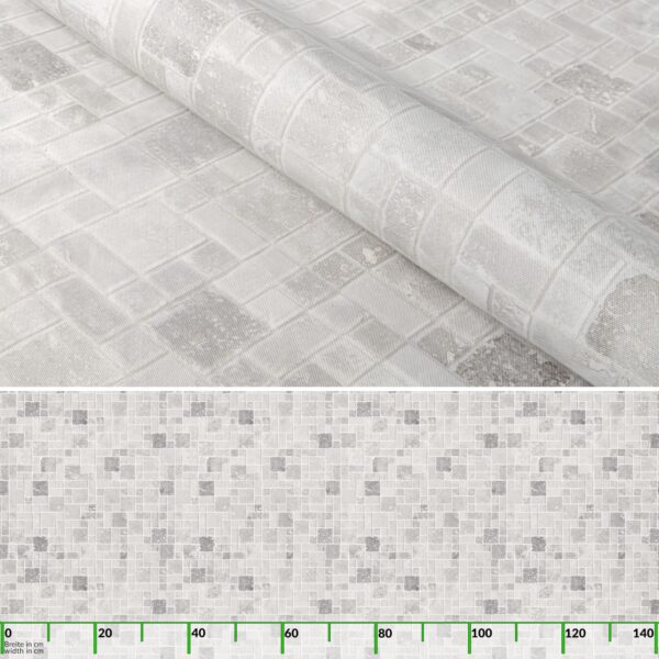 Wachstuch Tischdecke abwaschbar pflegeleicht Wachstuchtischdecke Modern Fliesenoptik Grau