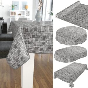 Wachstuch Tischdecke abwaschbar pflegeleicht Wachstuchtischdecke Modern Fliesenoptik Anthrazit