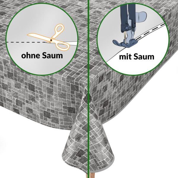 Wachstuch Tischdecke abwaschbar pflegeleicht Wachstuchtischdecke Modern Fliesenoptik Anthrazit