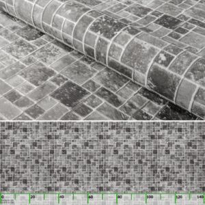 Wachstuch Tischdecke abwaschbar pflegeleicht Wachstuchtischdecke Modern Fliesenoptik Anthrazit