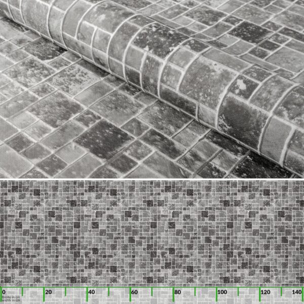 Wachstuch Tischdecke abwaschbar pflegeleicht Wachstuchtischdecke Modern Fliesenoptik Anthrazit
