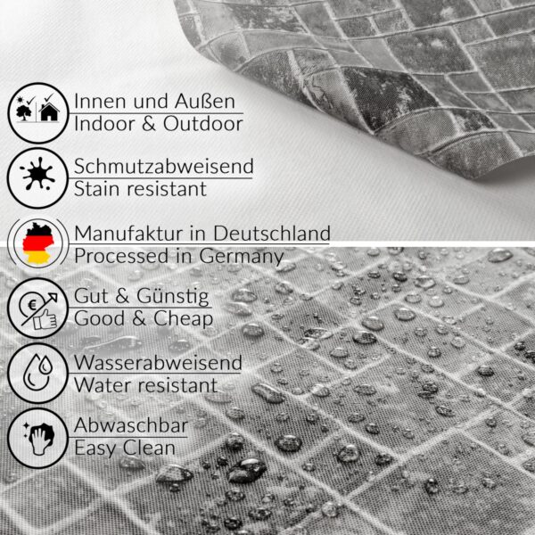 Wachstuch Tischdecke abwaschbar pflegeleicht Wachstuchtischdecke Modern Fliesenoptik Anthrazit