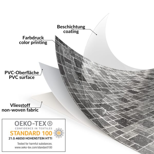 Wachstuch Tischdecke abwaschbar pflegeleicht Wachstuchtischdecke Modern Fliesenoptik Anthrazit