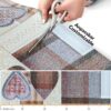 Teppichläufer Küchenläufer PVC rutschfest abwaschbar Karo Herz Liebe Beige 50cm Breit