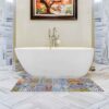 Küchenläufer Isolierend Fliesen Mosaik Mehrfarbig 50cm Breit PVC Teppich
