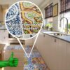 Küchenläufer Isolierend Fliesen Mosaik Mehrfarbig 50cm Breit PVC Teppich