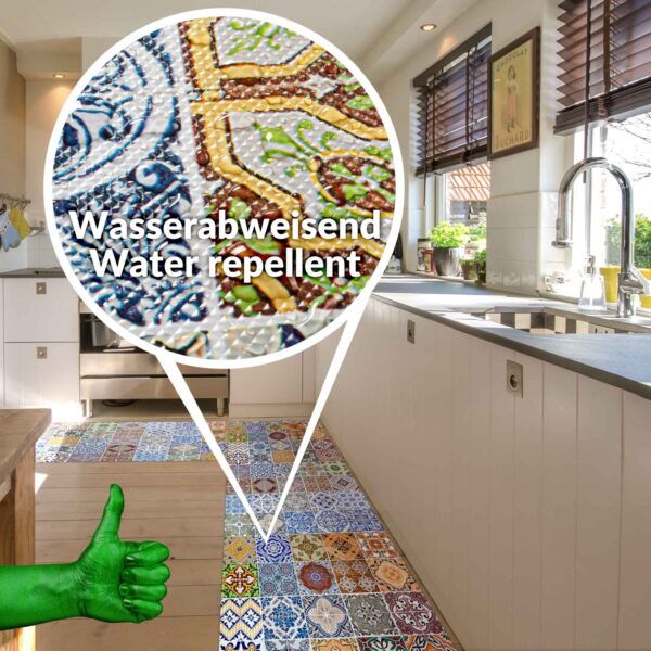 Küchenläufer Isolierend Fliesen Mosaik Mehrfarbig 50cm Breit PVC Teppich