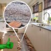 Läufer Küchen Teppich abwischbar Textil + PVC rutschfest Kochen Holz Dielen Braun 50cm Breit