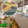 Läufer Küchen Teppich abwischbar Textil + PVC rutschfest Sonnenblumen Gelb 50cm Breit