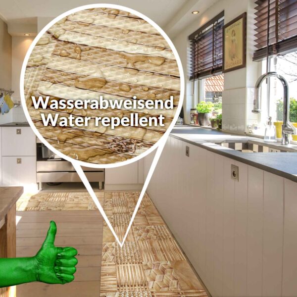 Teppich Küchenläufer Teppichläufer Läufer Flur abwischbar PVC Mirza Vimini Beige 48cm Breit
