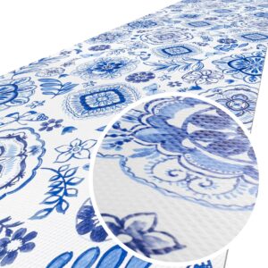 Teppich Küchenläufer Teppichläufer Läufer Flur abwischbar PVC Mirza Azulejos Blau 48cm Breit