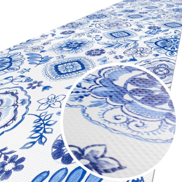 Teppich Küchenläufer Teppichläufer Läufer Flur abwischbar PVC Mirza Azulejos Blau 48cm Breit