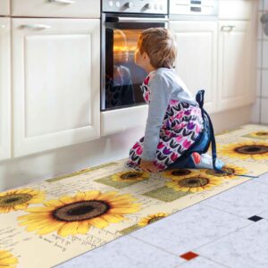Küchenläufer Teppichläufer Läufer Flur abwaschbar Sonnenblume 48cm Breit