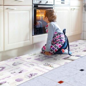 Teppich Küchenläufer Teppichläufer Läufer Flur abwischbar PVC Mirza Lavendel Lila 48cm Breit