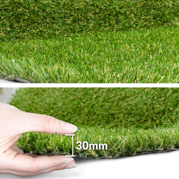 Premium Kunstrasen Natura Rasenteppich künstlicher Rasen Grün Garten Balkon 30mm