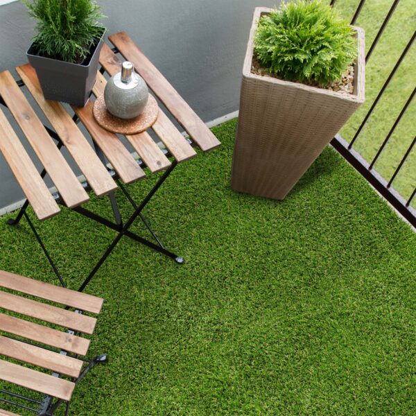 Premium Kunstrasen Natura Rasenteppich künstlicher Rasen Grün Garten Balkon 30mm