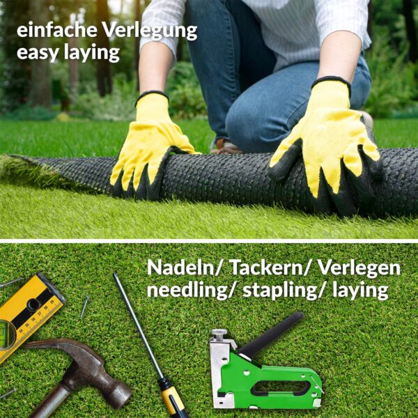 Premium Kunstrasen Natura Rasenteppich künstlicher Rasen Grün Garten Balkon 30mm