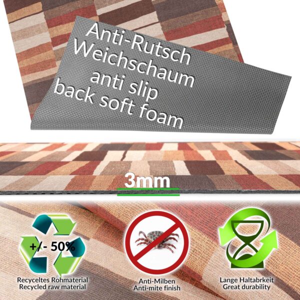 Küchenläufer Teppichläufer Küchenteppich Läufer Flur Patchwork 65cm rutschfest
