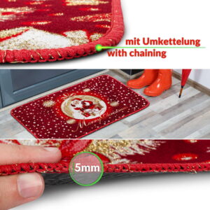 Weihnachtsteppich Weihnachts Fußmatte Wohnzimmer Küche rutschfest Teppich Weihnachten Türmatte 50×80 cm
