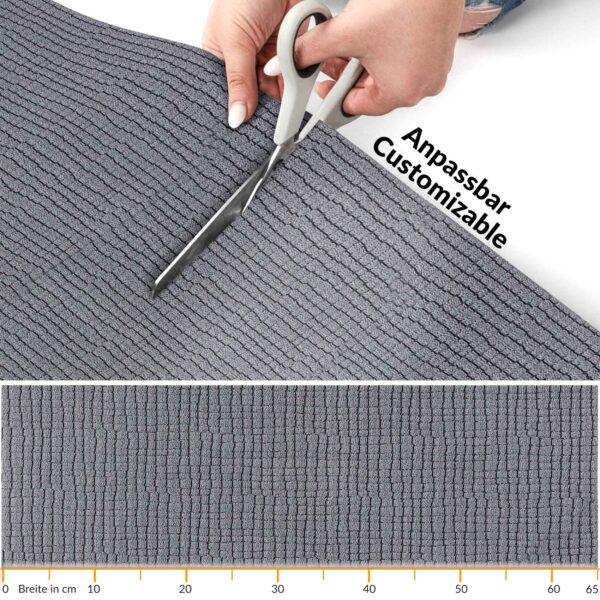 Teppichläufer Küchenläufer rutschfest abwischbar Teppich Wilson Grau 65cm Breit