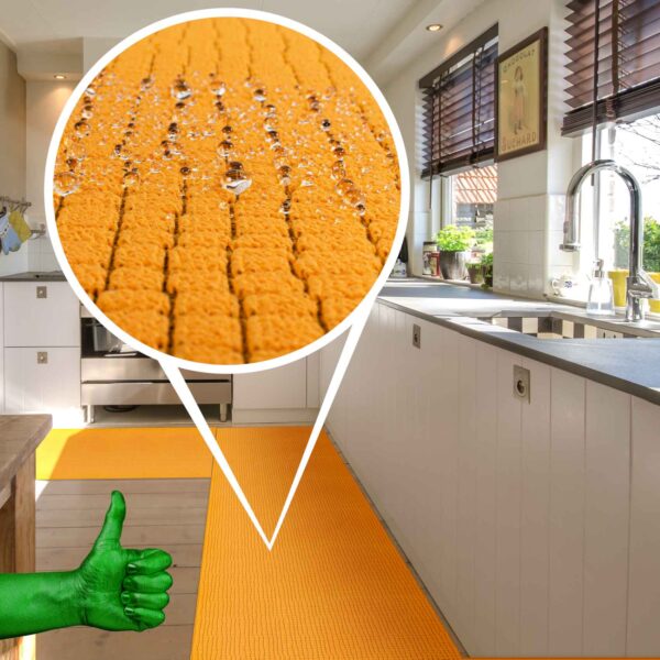 Teppichläufer Küchenläufer rutschfest abwischbar Teppich Wilson Orange 65cm Breit