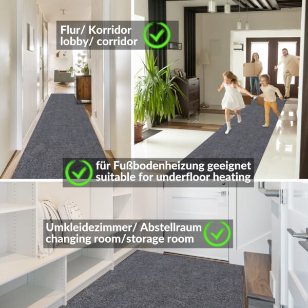 Teppich Läufer Bodenbelag Flurläufer Teppichboden Schmutzfangläufer Meterware Breite 100cm