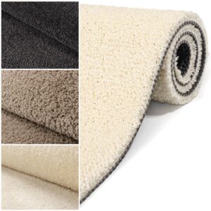 Teppich Wohnzimmer Kurzflor Designer Teppichläufer Uni einfarbig – auch als Badematte Breite 100cm