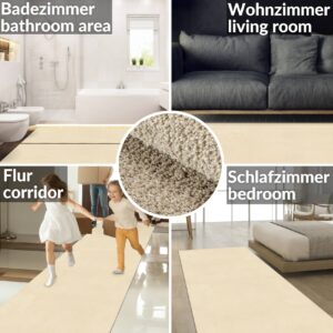 Teppich Wohnzimmer Kurzflor Designer Teppichläufer Uni einfarbig – auch als Badematte Breite 100cm