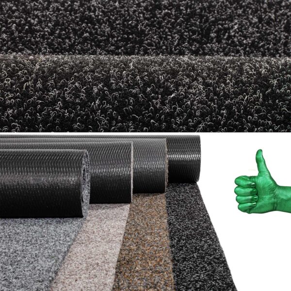 Läufer Flur Teppichläufer Sauberlaufmatte Schmutzfangmatte Fußmatte Eingang POET Breite 100cm Schwarz
