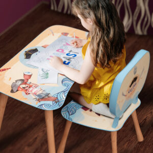 Kinder Stuhl und Tisch Set mit Motiv Pirate Blau
